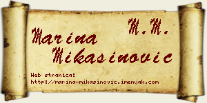 Marina Mikašinović vizit kartica